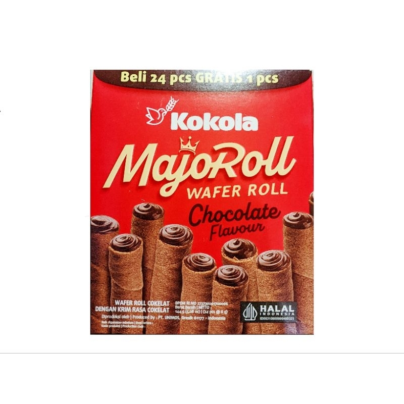 

Kokola Majoroll Wafer roll Coklat 144g