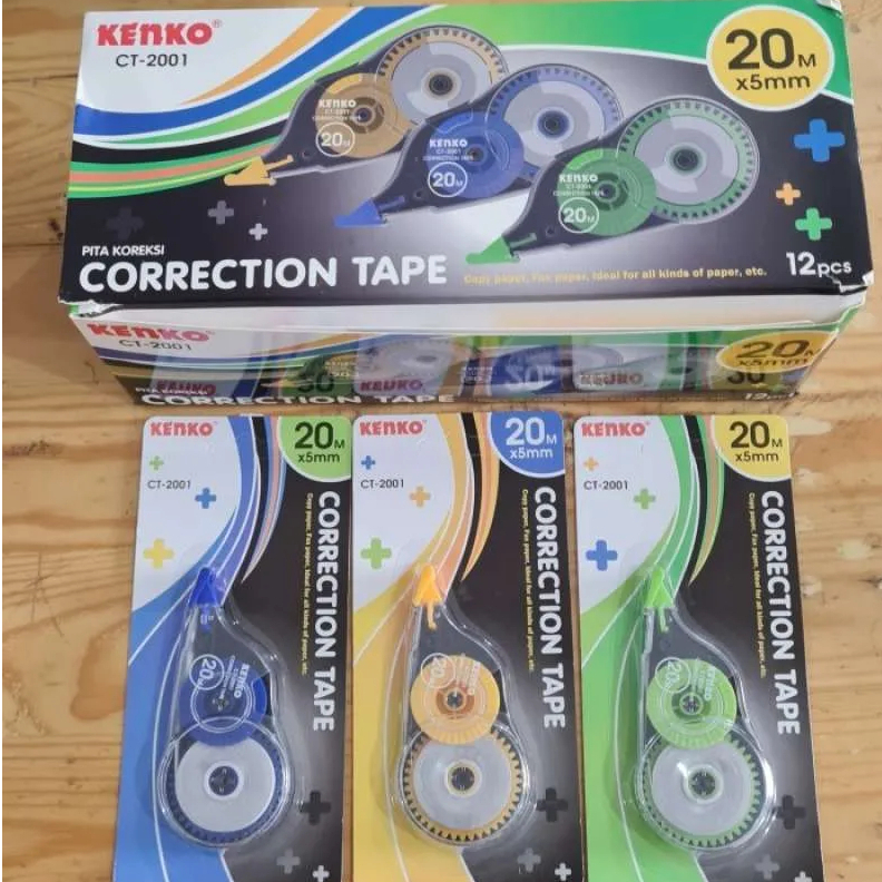 

Tip Ex Kertas KENKO 20m Correction Tape CT-2001 Stipo Tip X Pita Roll