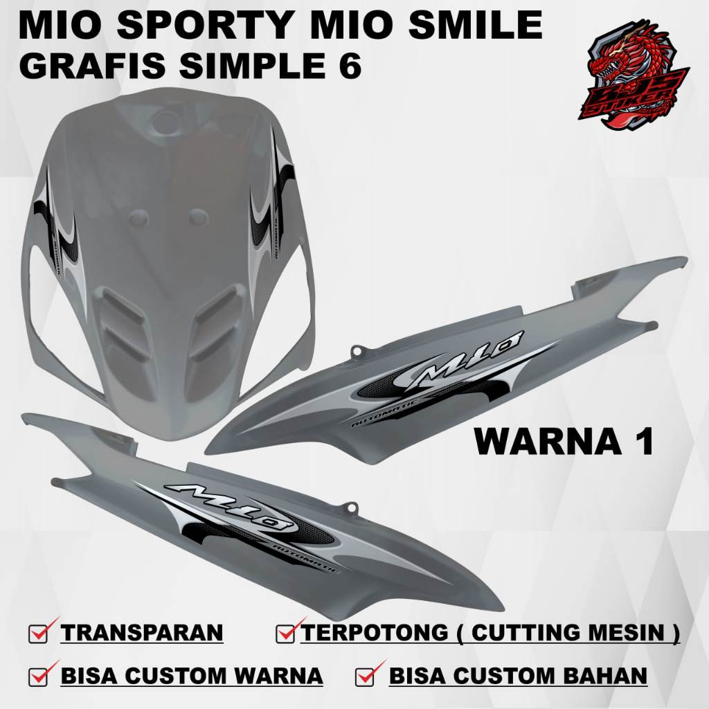 Stiker Sticker Mio Sporty Mio Smile grafis simple 6 - Stiker Sticker Decal transparan uv Mio Sporty 
