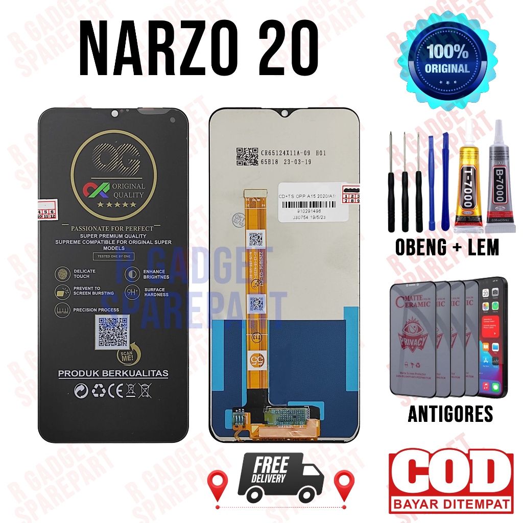 Lcd Narzo 20 Original OEM Quality Lcd Touchscreen Narzo 20  Fullset