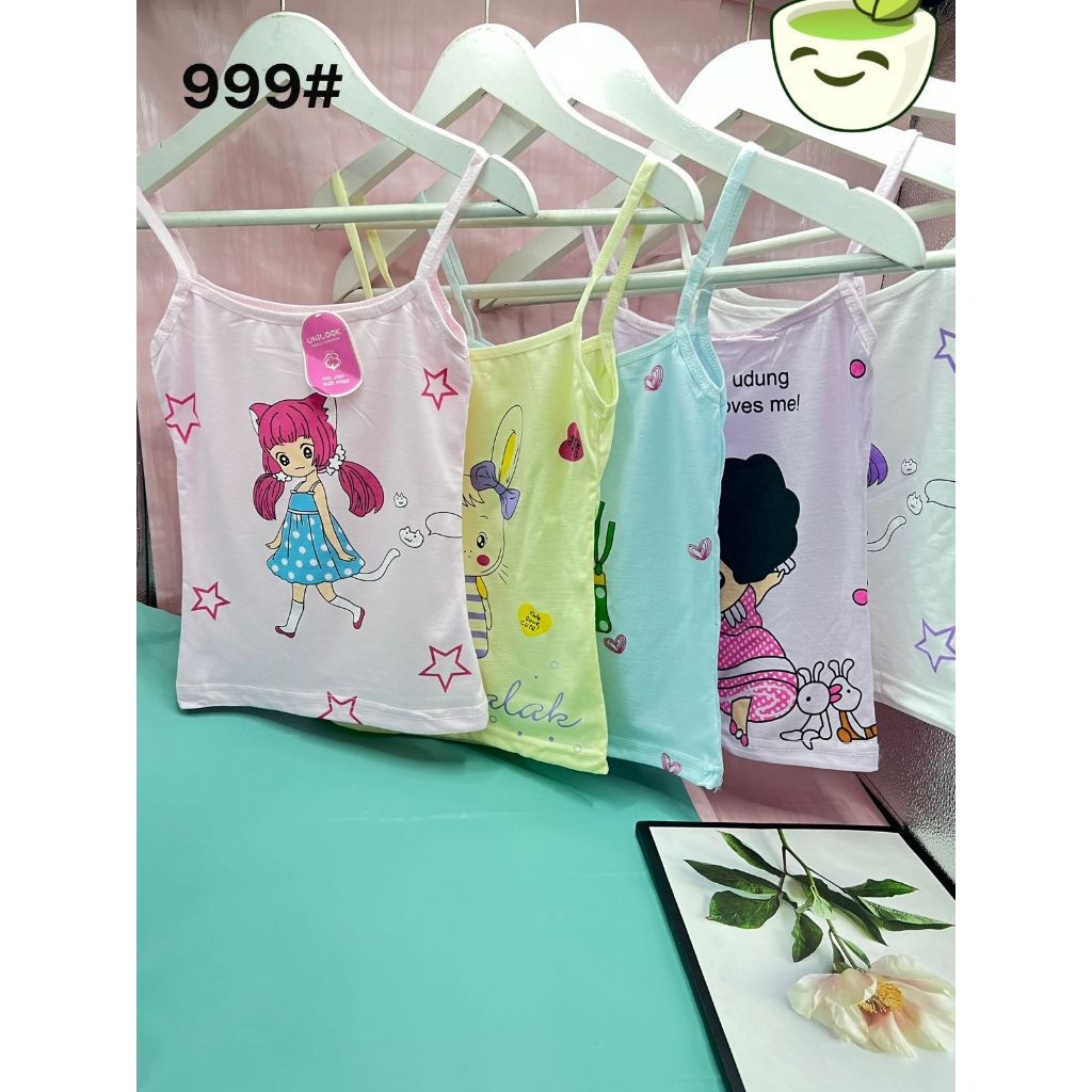 Kaos Dalam Anak Perempuan 12 pcs /Singlet Anak Perempuan /Kaos Dalam Anak Motif #999
