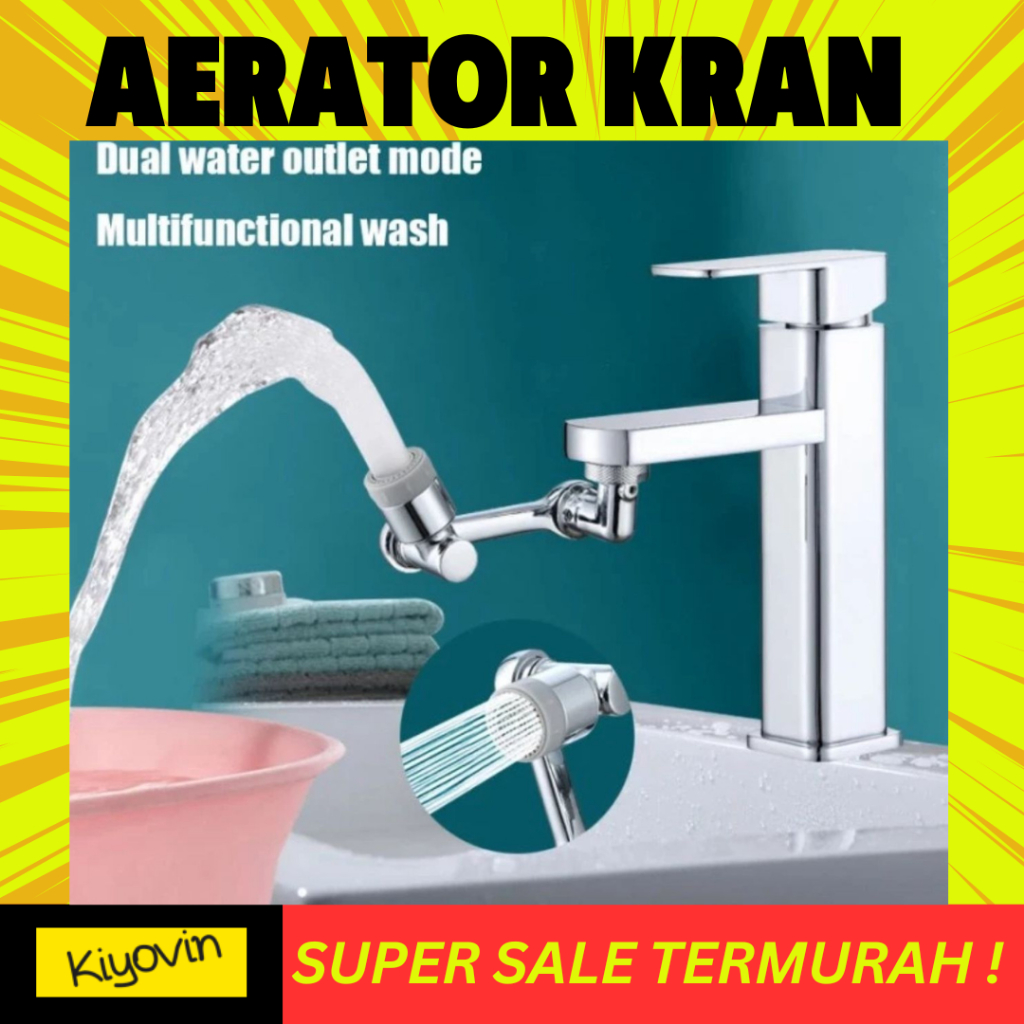 Aerator Keran Wastafel Extender 1080 Derajat Putaran Lengan Robotik