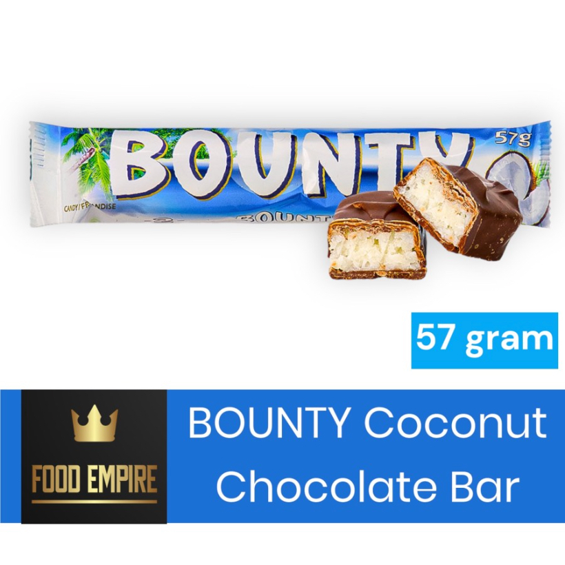 

BOUNTY Coconut Chocolate Bar 57 gram | Cokelat Kelapa Bounty