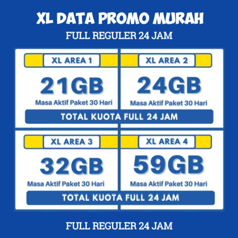 PAKET DATA KUOTA AKRAB XL & AXIS FULL KUOTA UTAMA 24 JAM 30 HARI