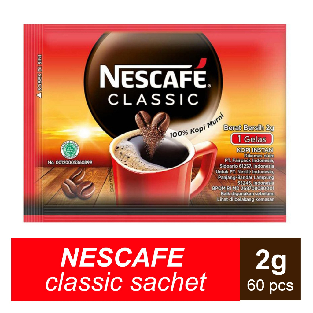 

Kopi Nescafe classic 2gr isi 60 sachet