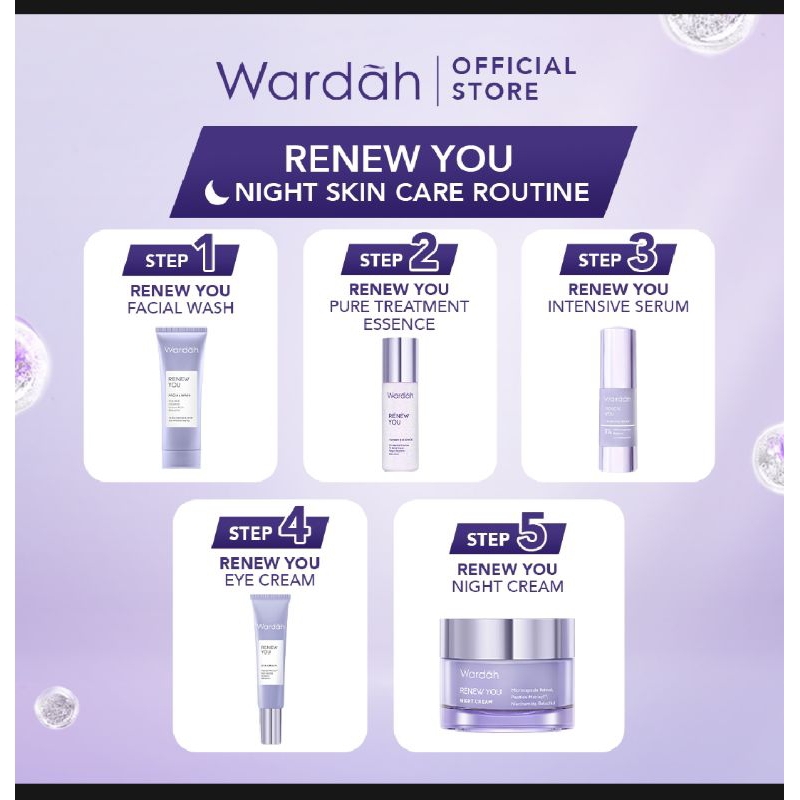 ❤️LeniaBTM❤️Wardah Renew You anti aging series face wash, toner essence, intensive wa serum, eyecrea