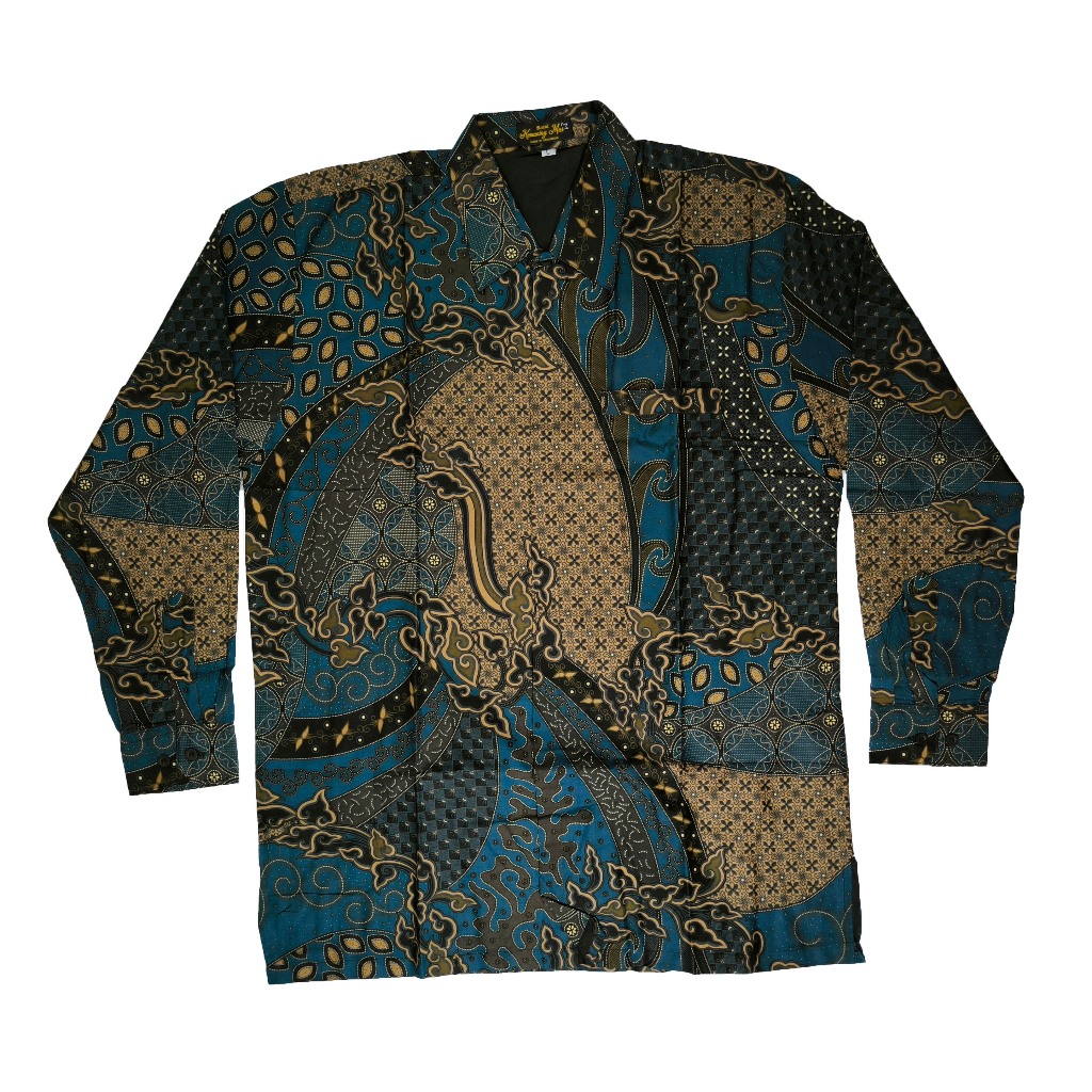 Batik Lengan Panjang Pria Premium Printing Kemuning Mas / Motif Mega Mendung