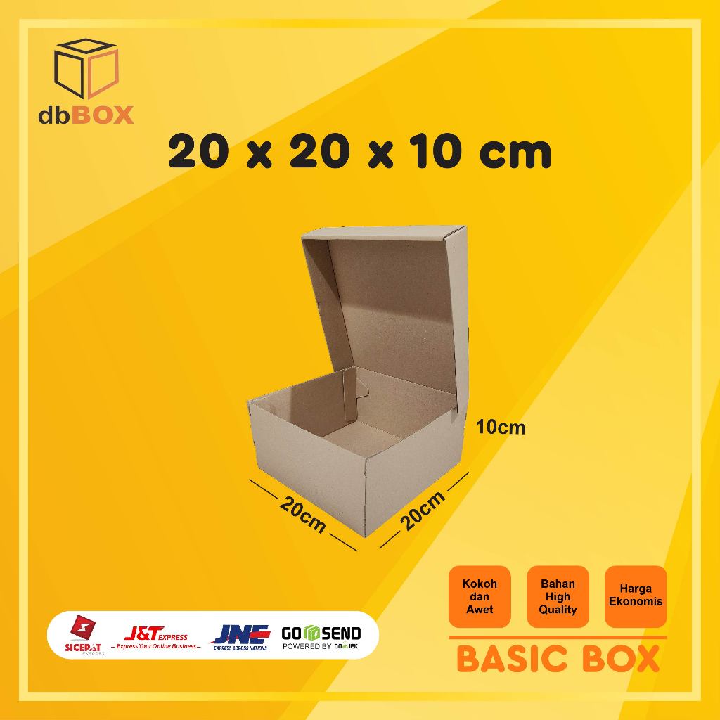 

BOX KUE 20x20x10 cm kardus die cut, untuk kue hampers gift box