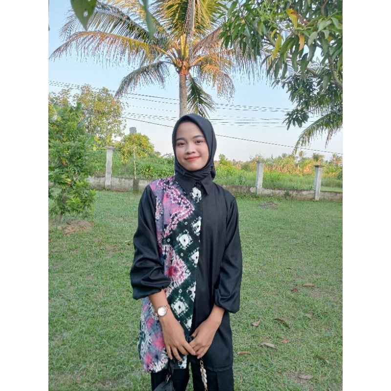 kemeja wanita jumputan