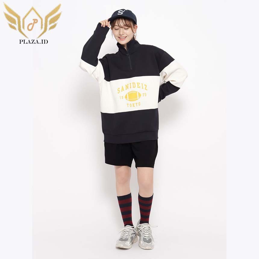 SWEATER HALF ZIP OVERSIZE S-6XL.SWEATER HALF ZIP HITAM