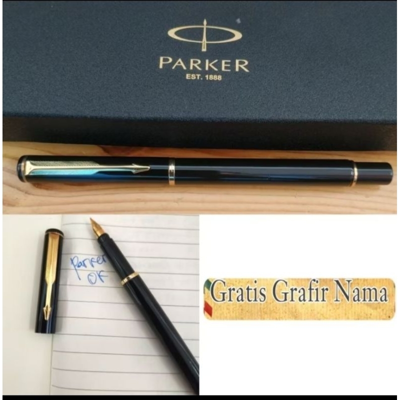 

Bulpoint Fountain Pen Parker Elegant Slim Free Grafir Nama / Logo