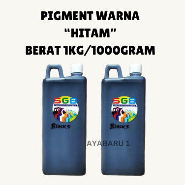 

1 BOTOL - Biang Warna/Pigmen Warna Sablon Kain/Bahan Warna HITAM Berat 1Kg/1000gram