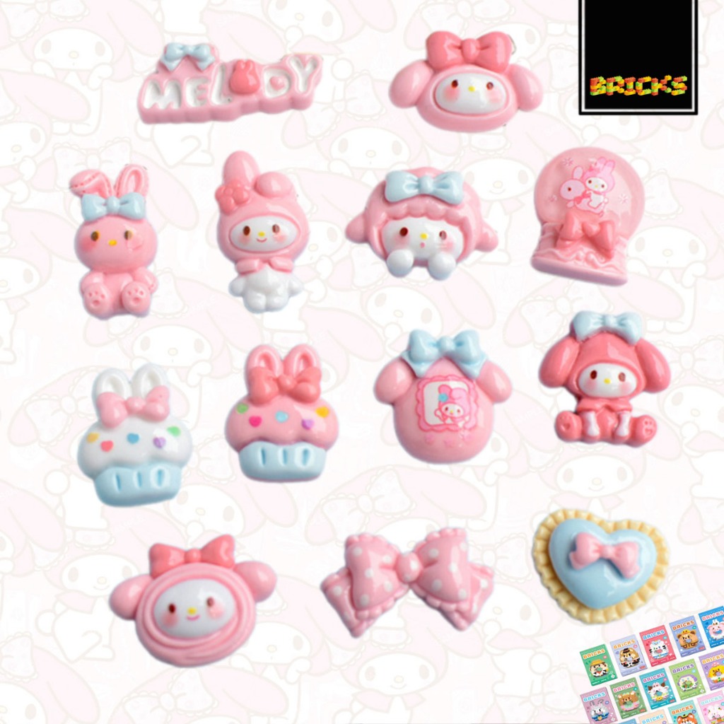 

Resin Clay Stiker 3D Melody DIY Lucu Cartoon Buat Decor Dompet Casing Botol 3D-015 Bricks