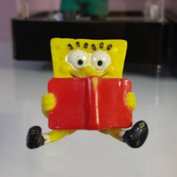 Action Figure Original Spongebob Squarepants Viacom 2005 Vintage Reading Book Baca Buku