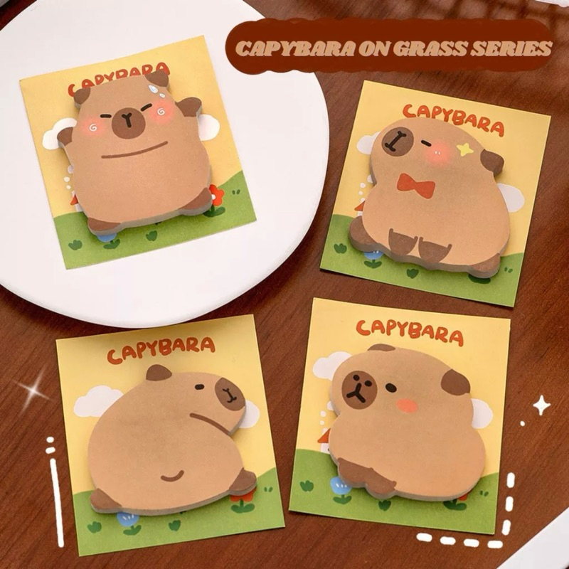 

Capybara On The Grass Sticky Notes Capybara Memo Pad Capybara Kertas Memo Motif Lucu Isi 30Lembar