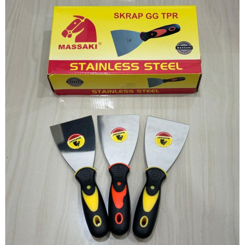 skrap kape gagang karet TPR MASSAKI 3 inchi (7.5cm) sekrap scrap plat stainless steel asli