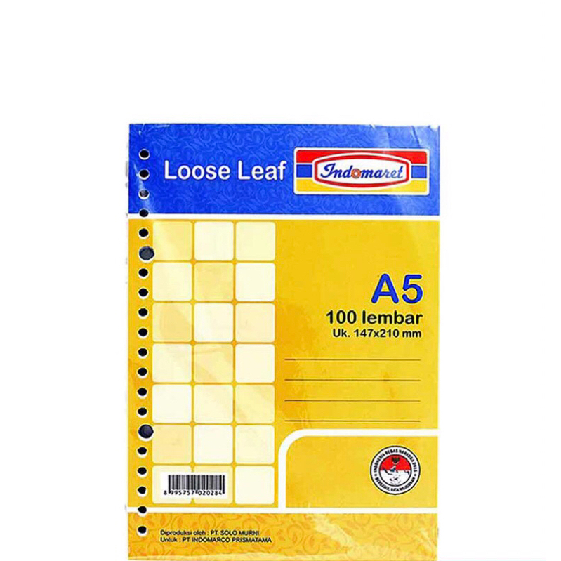 

Refill binder loose Leaf A5 100s indomaret alfamart