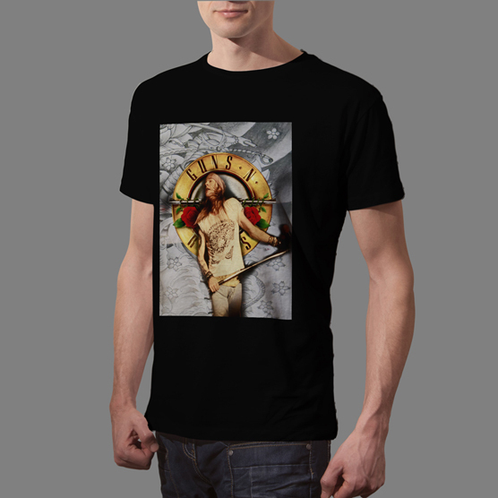 Kaos Axl Rose Guns N Roses Band Tshirt Bahan 100% Cotton Black & White | Casual T-SHIRT Size S M L X