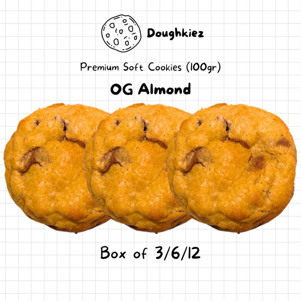 

OG Almond Soft Cookies 100gr Premium - Box of 3 Doughkiez