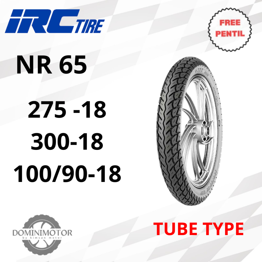 IRC NR65 Tubetype (pakai ban dalam) Ring 18 Ban 100/90 Ban Motor Ring 18