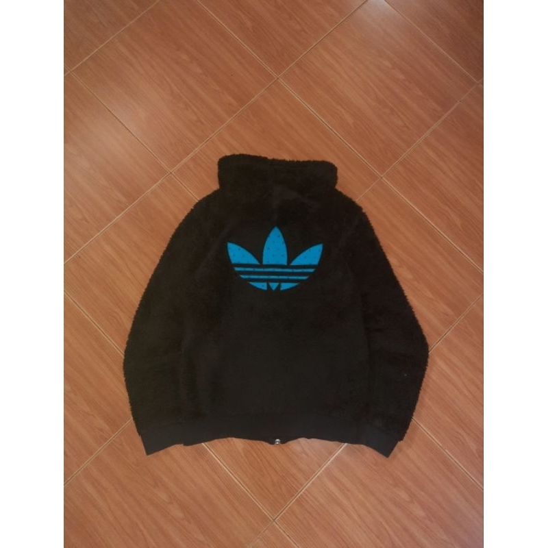 Hoodie Zipper Adidas Sherpa Second Original (rare)