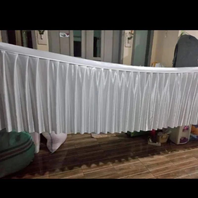 Rok meja tinggi 50 cm panjang 16 meter / skriting meja / rempel meja prasmanan / bahan kain filamin 