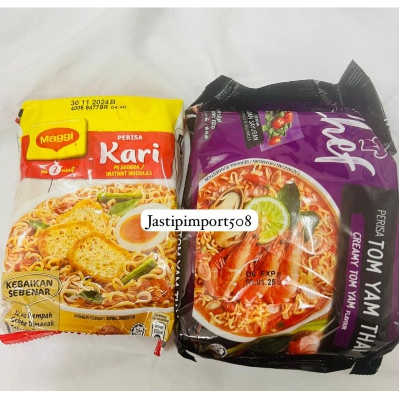

Mie kari dan tomyam Malaysia instan Exp July 2025
