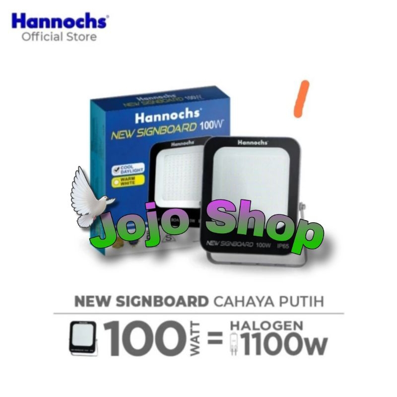 Hannochs Lampu Sorot LED Flood Light New Signboard 100 Watt Cahaya Putih