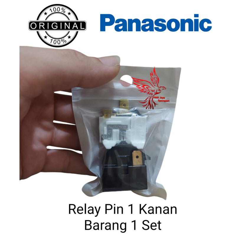1 SET RELAY PTC KAKI 1 KANAN + OVERLOAD KULKAS PANASONIC ORIGINAL 2 PINTU