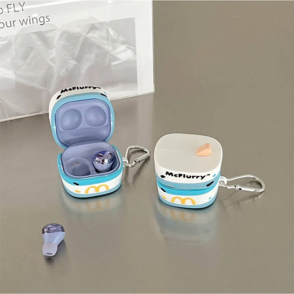 Silicone 3D Motif Ice Cream Es Krim Mcflurry Samsung Buds Live FE Pro 1 2 Case Cover Casing