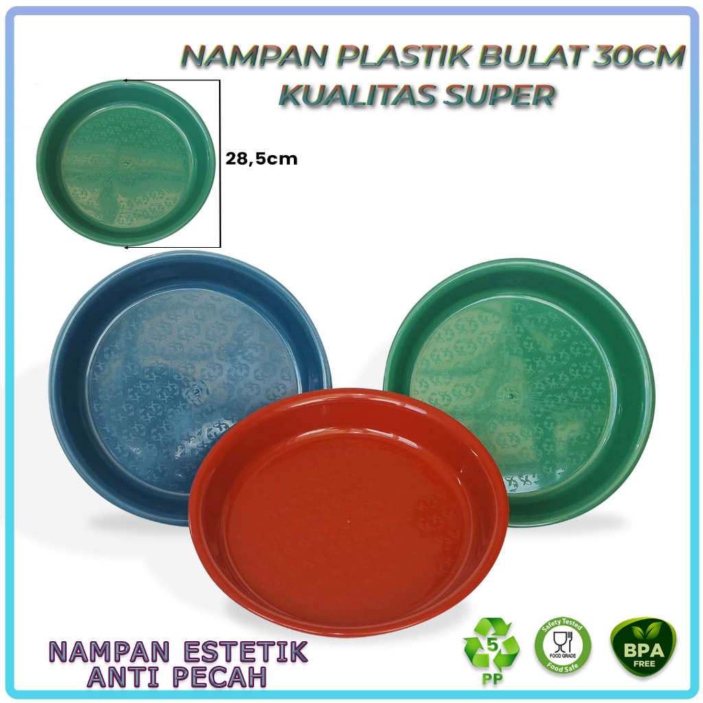 Nampan Plastik Bulat Super 30cm Nampan Plastik Anti Pecah