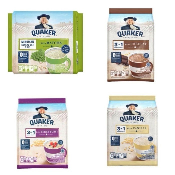 

Quaker oat 3in1 matcha / coklat / vanila 8x28 gram