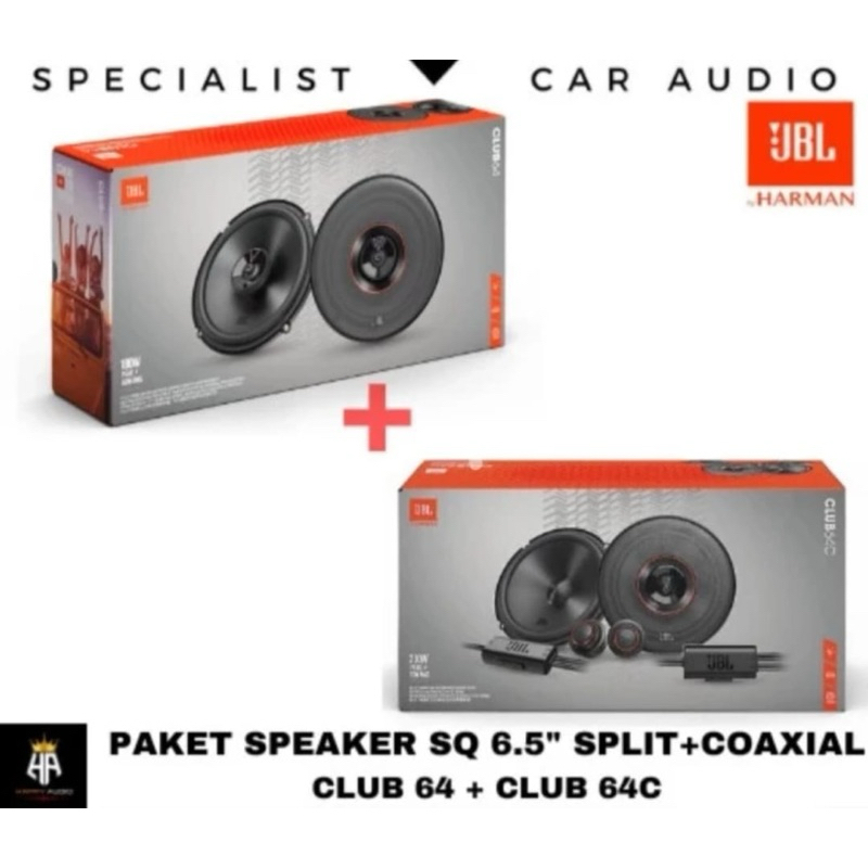 Paket speaker 6,5 inch 2 way JBL club 64 & 64c SQ original garansi resmi
