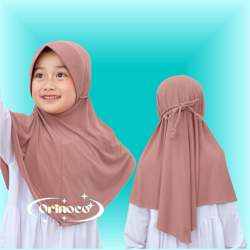 𝗢𝗥𝗜𝗡𝗢𝗖𝗢-  (JERSEY TALI ROPEL ANAK ORI) HIJAB PET TALI BELAKANGKEPANG ROPEL ANAK/KERUDUNG TALI KEPANG