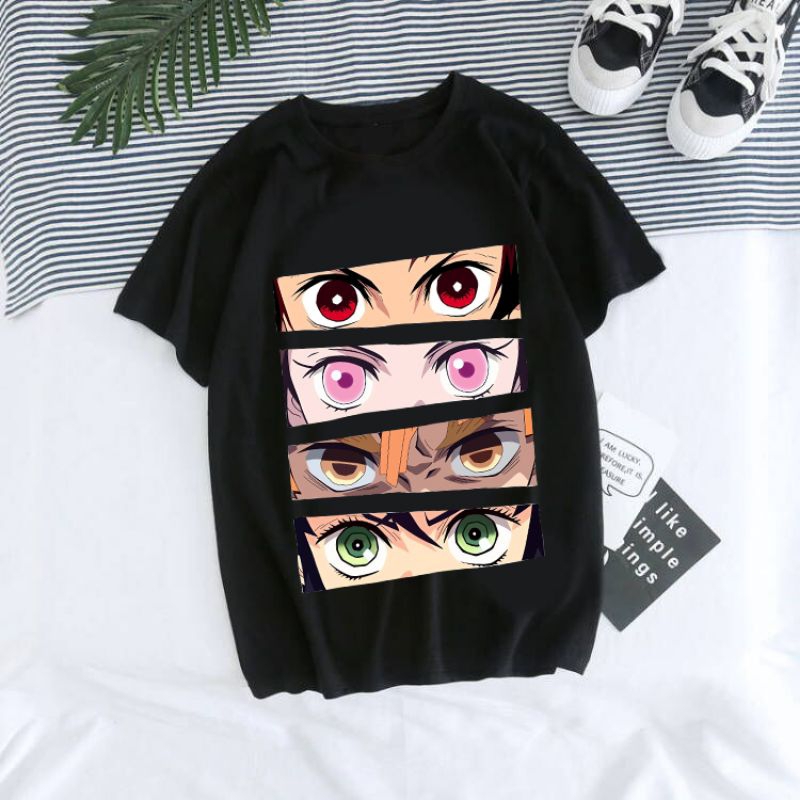 Kaos Anime Demon Slayer Kimetsu No Yaiba Mata Tanjiro Nezuko Zenitsu Baju Demon Slayer Anime Pria Di