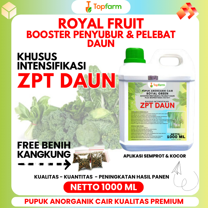 Pupuk Topfarm / Pupuk Daun Plus Zpt / Pupuk Daun Zpt / Pupuk Daun Zpt Cair / Pupuk Daun Plus Zpt / P