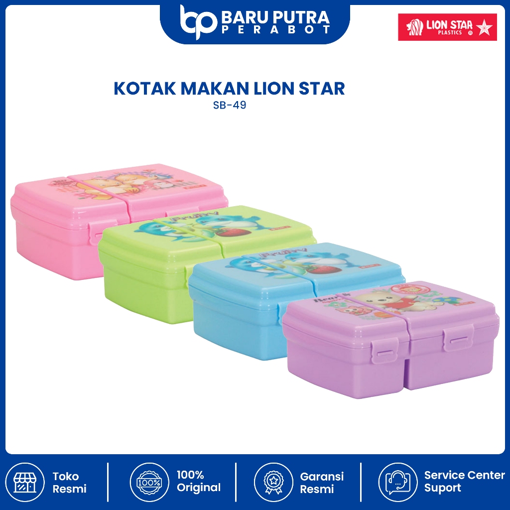Kotak Makan Lion Star Folly Box 02 SB-49 Box Bekal 2 Sekat Lunch Box Murah