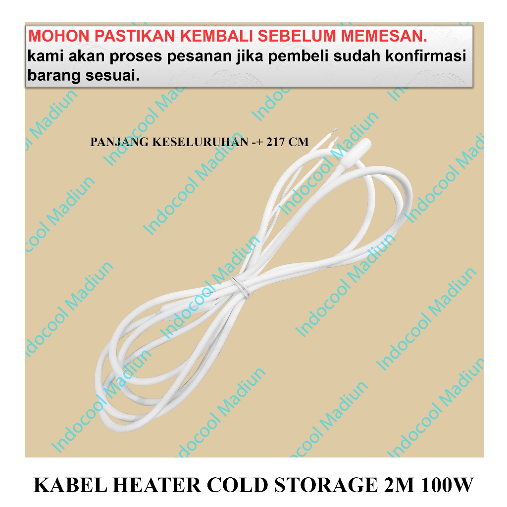 KHC2 KABEL HEATER PEMANAS / COLD STORAGE CABLE / KABEL HEATER COLD STORAGE 2M 100W