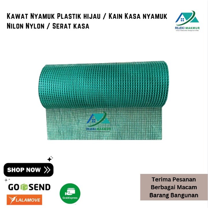 Kawat Nyamuk Plastik hijau / Kain Kasa nyamuk Nilon Nylon / Serat kasa