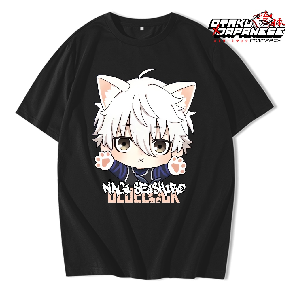 KAOS ANIME BLUELOCK NAGI  - KWAII SEISIRO NAGI MEOW CAT