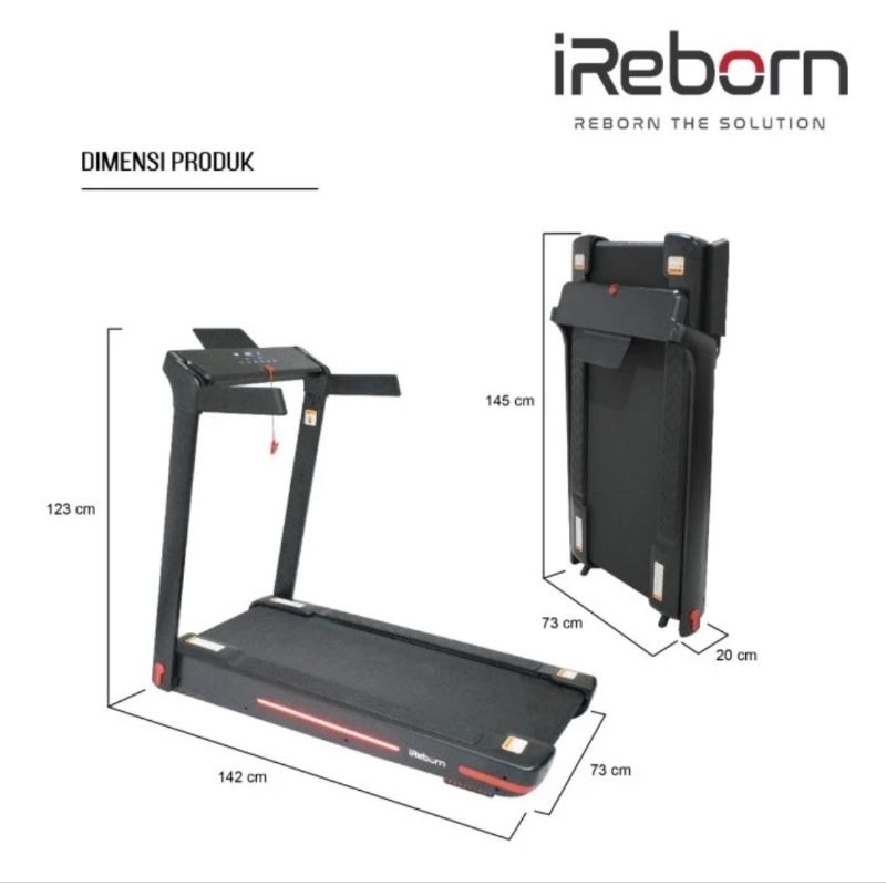 Treadmill Elektrik ireborn iSMART - Alat Fitness Modern dengan Layar Sentuh LED dan Teknologi Magnetic Levitation
