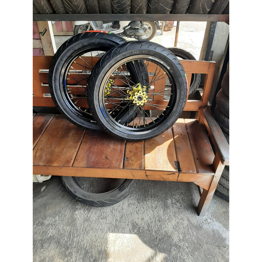 Wheelset SUPERMOTO CRF 300/350 Ring 17 Ban Maxxis Baru Roda SUMO CRF