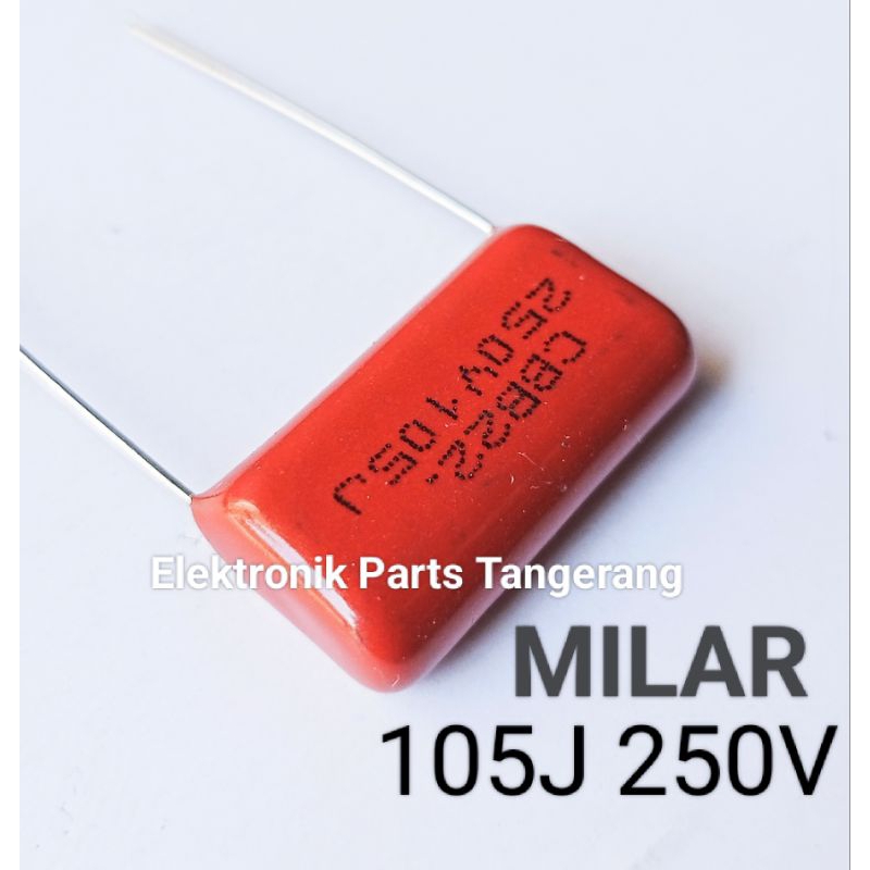 CAPACITOR MILAR 105J 250V MILAR 105 J 1UF BQ MYLAR 105J 250V KAPASITOR MILAR 105J 250V