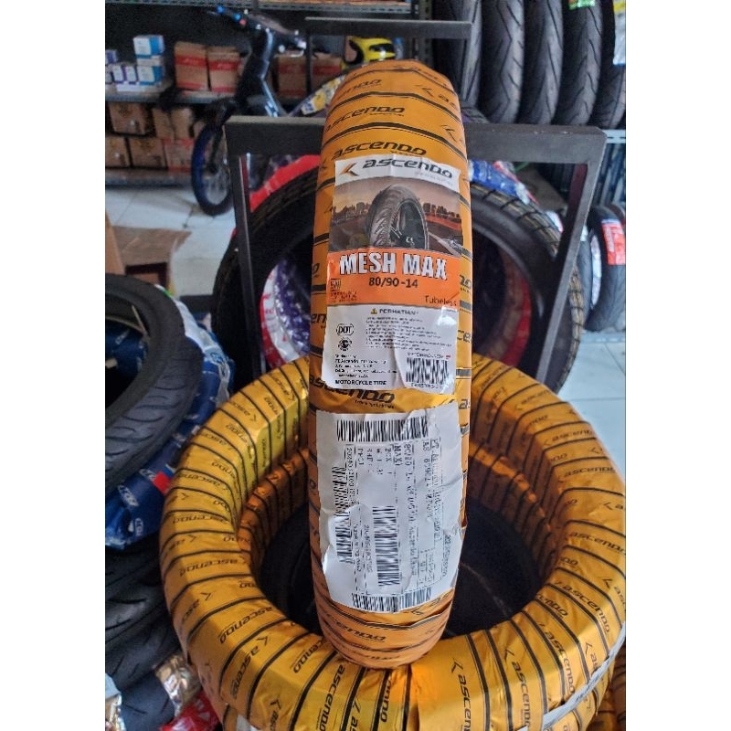 Ban Ascendo 80/90-14 Mesh Max Tubeless free pentil produksi terbaru Ban Tubles