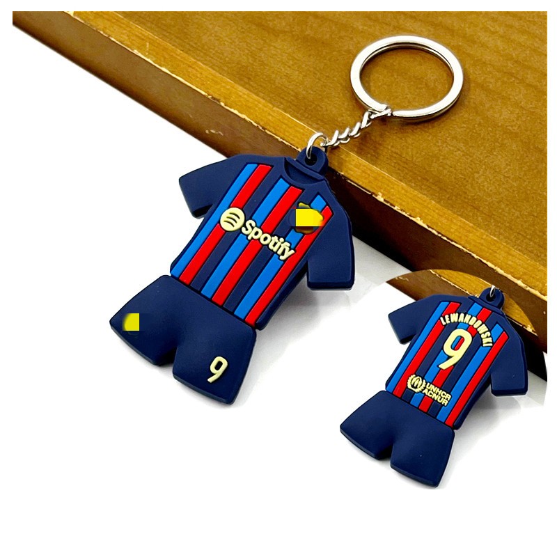Gantungan Kunci Jersey Retro Pemain Sepakbola Robert Lewandowski Klub Barca FC Barcelona
