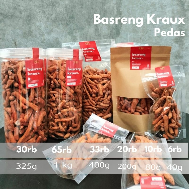 

Basreng kraux kemasan toples 325gr, 400gr dan 1kg original dan pedas