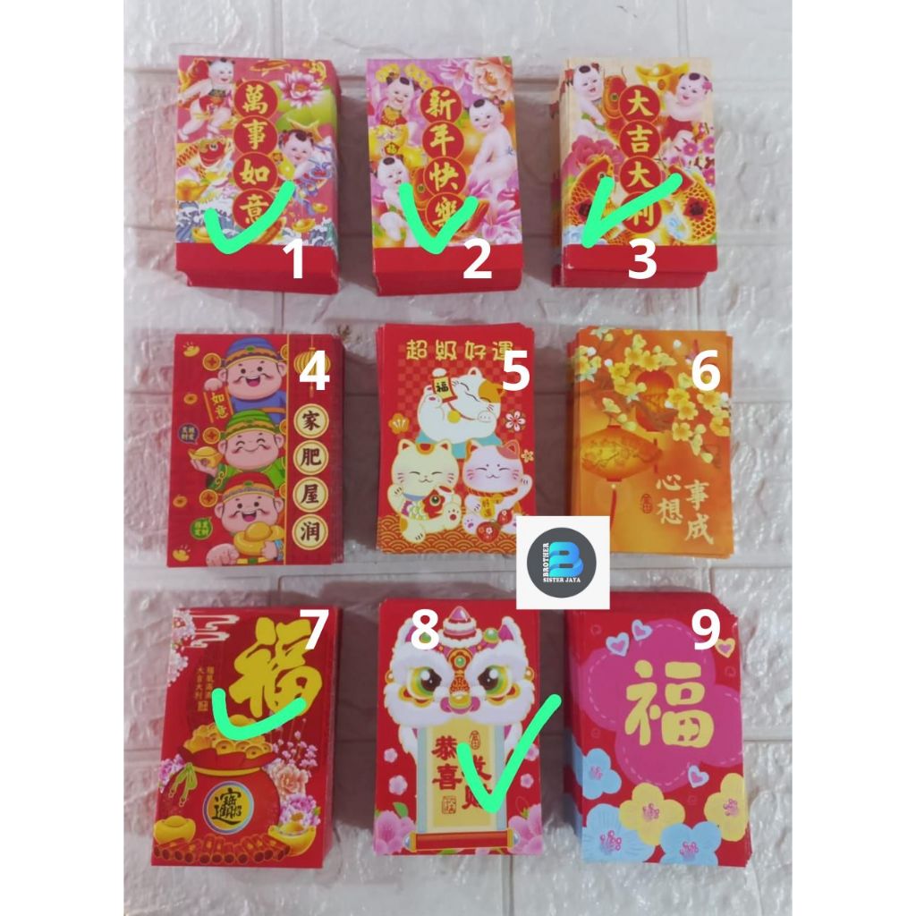 

Jual Murah Angpau Merah mika isi 50 lbr Motif Lucu