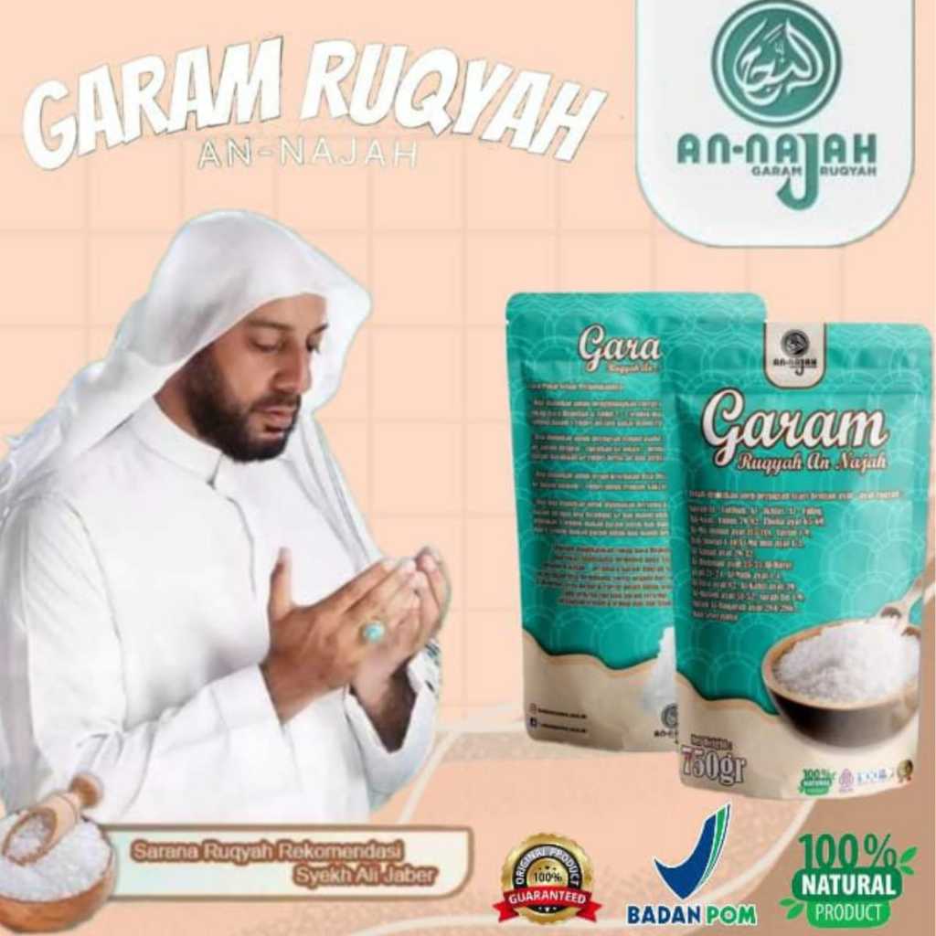 

GARAM RUQYAH annajah KEMASAN 750gr/menetralisir energi negatif,memeperlancar rezeki,sulit jodo