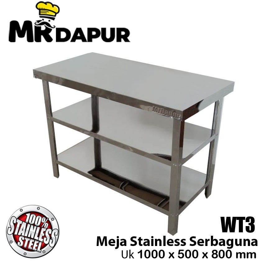 MEJA DAPUR STAINLESS SEBAGUNA / WORK TABLE STAINLESS / KITCHEN STAINLESS / MEJA DAPUR MBG