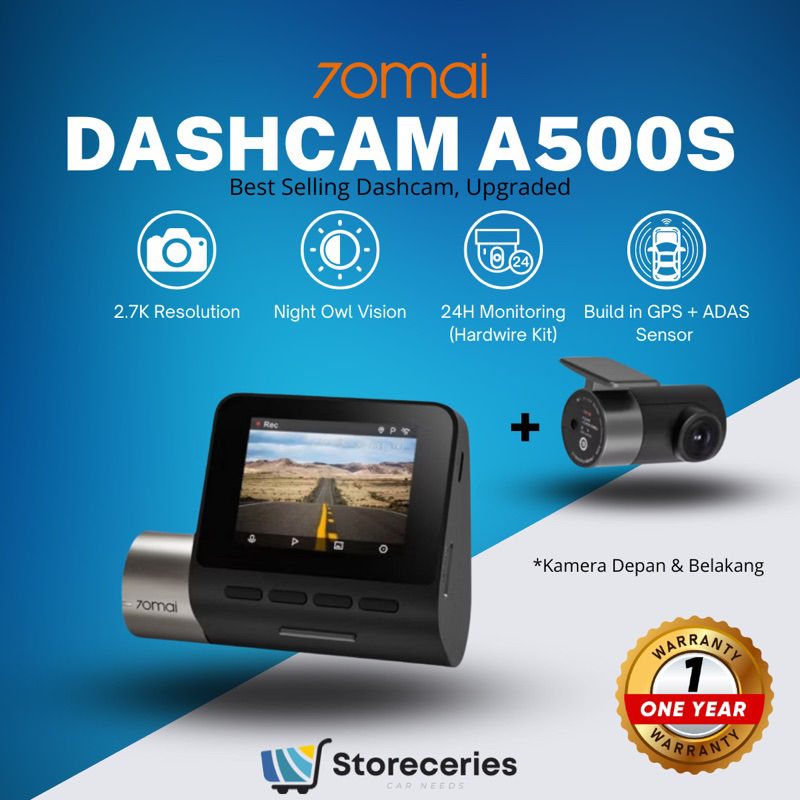 70mai Dashcam - Dashcam 70mai A500s Set 1944p GPS ADAS